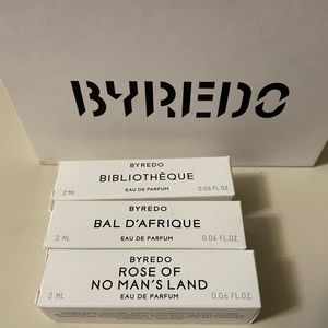 Byredo Samples: bibliotheque, bal d’afrique, rose of no man’s land - new in box!